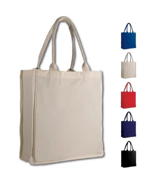 12 ct Fancy 100% Cotton  Shopper Tote Bags Wholesale - By Dozen