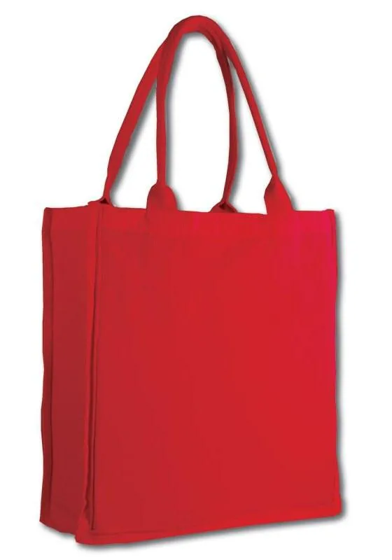 12 ct Fancy 100% Cotton  Shopper Tote Bags Wholesale - By Dozen