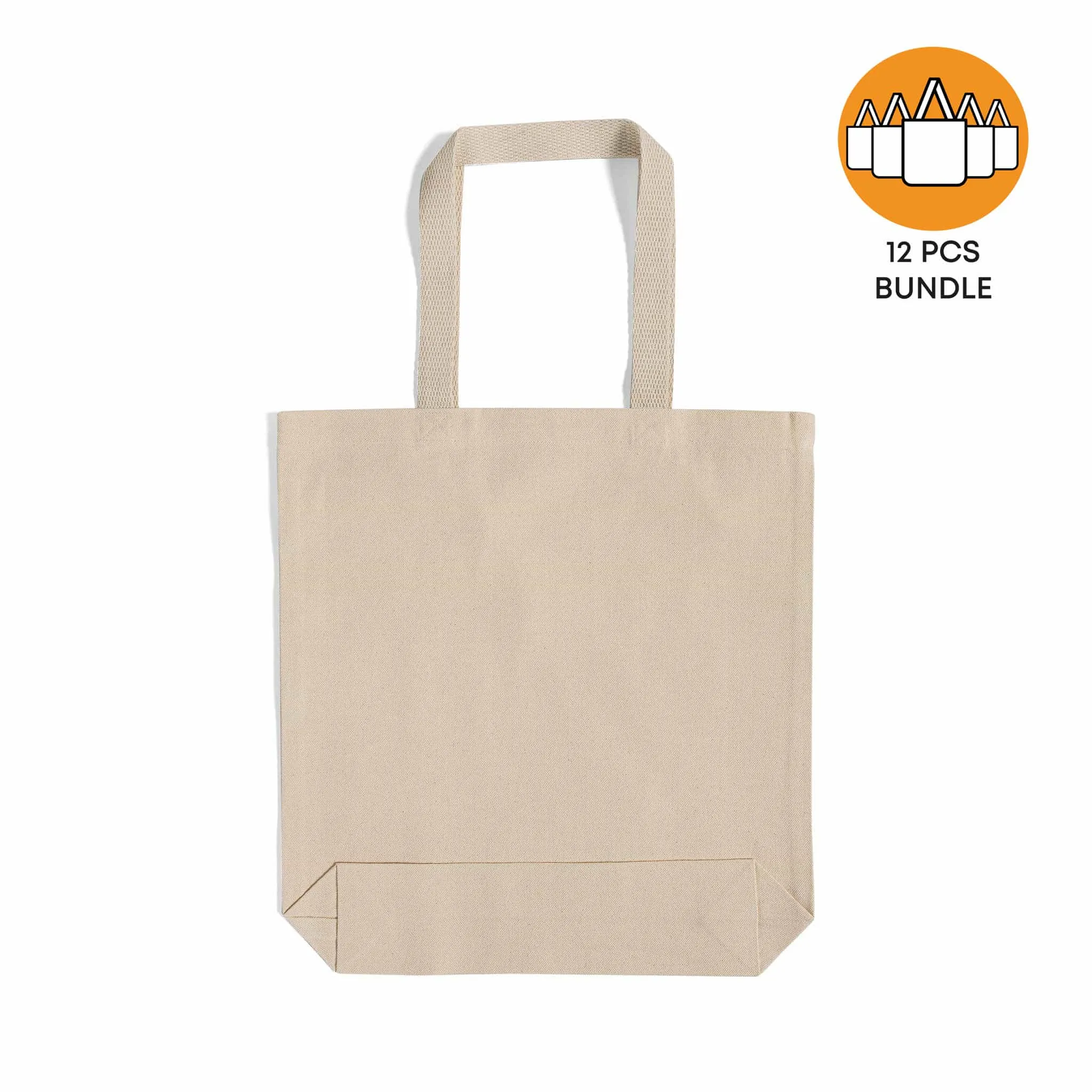 12 ct High Quality Promotional Canvas Tote Bags w/Gusset - By Dozen