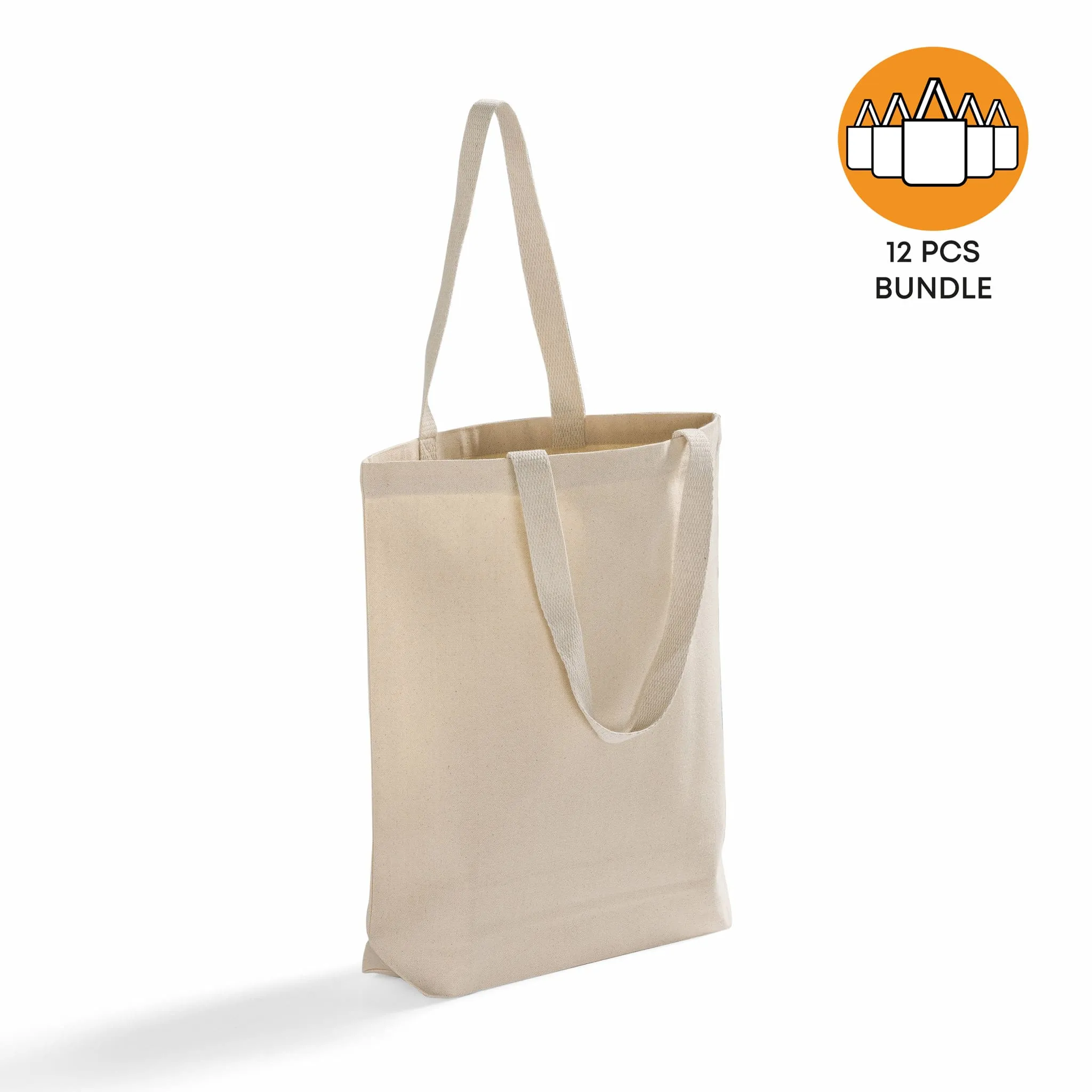 12 ct High Quality Promotional Canvas Tote Bags w/Gusset - By Dozen