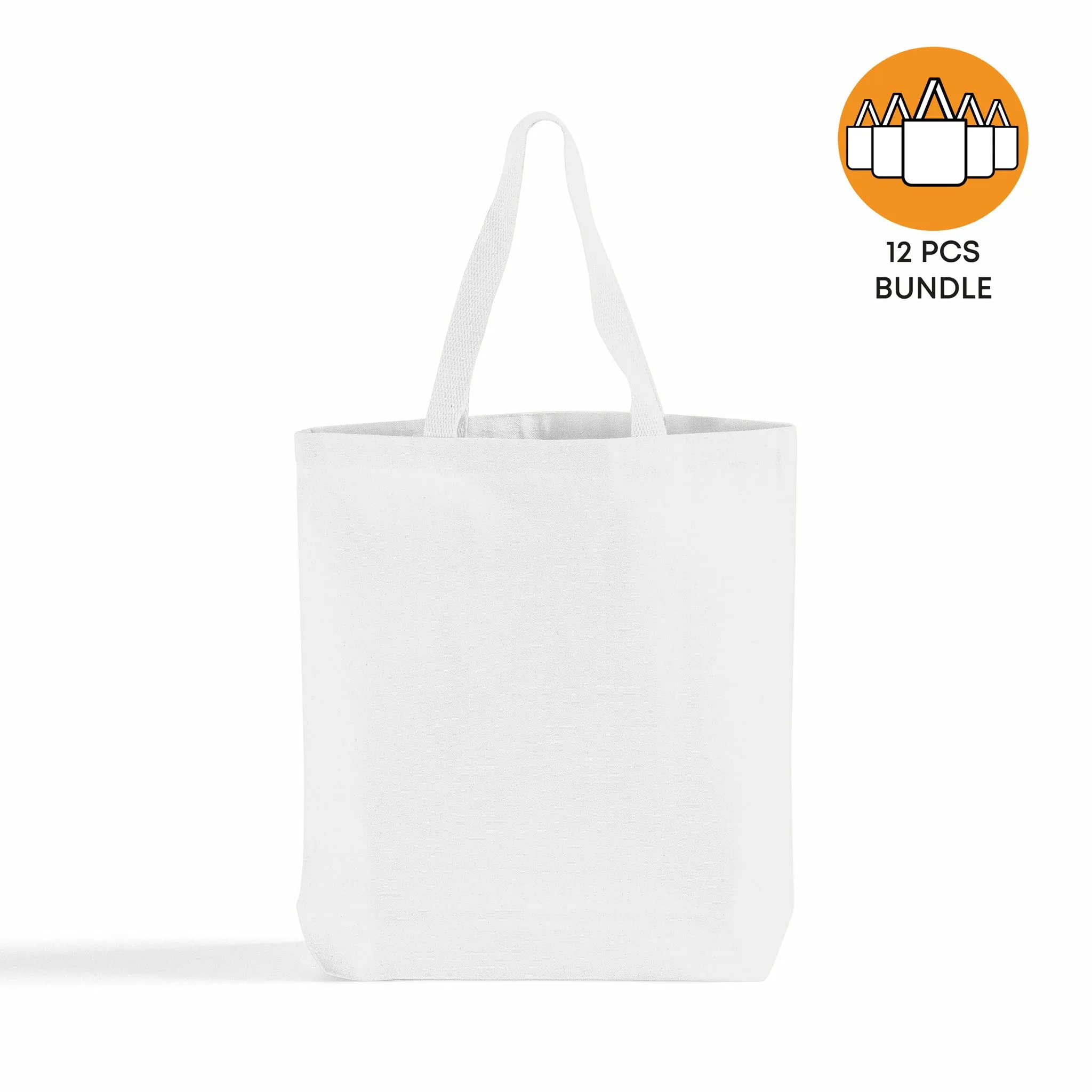 12 ct High Quality Promotional Canvas Tote Bags w/Gusset - By Dozen