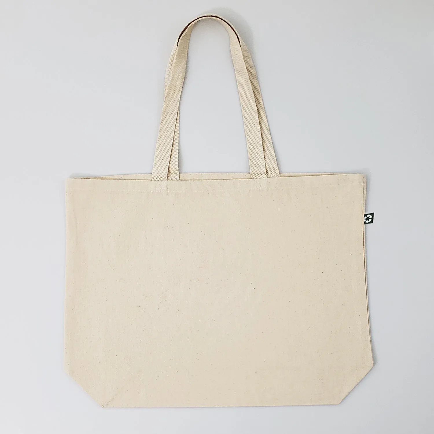 12 ct Large Recycled Cotton Canvas Tote Bags w/Gusset - By Dozen