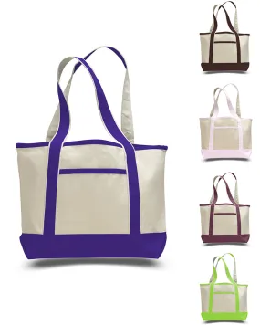 12 ct Medium Size Heavy Canvas Deluxe Tote Bag - By Dozen - Alternative Colors