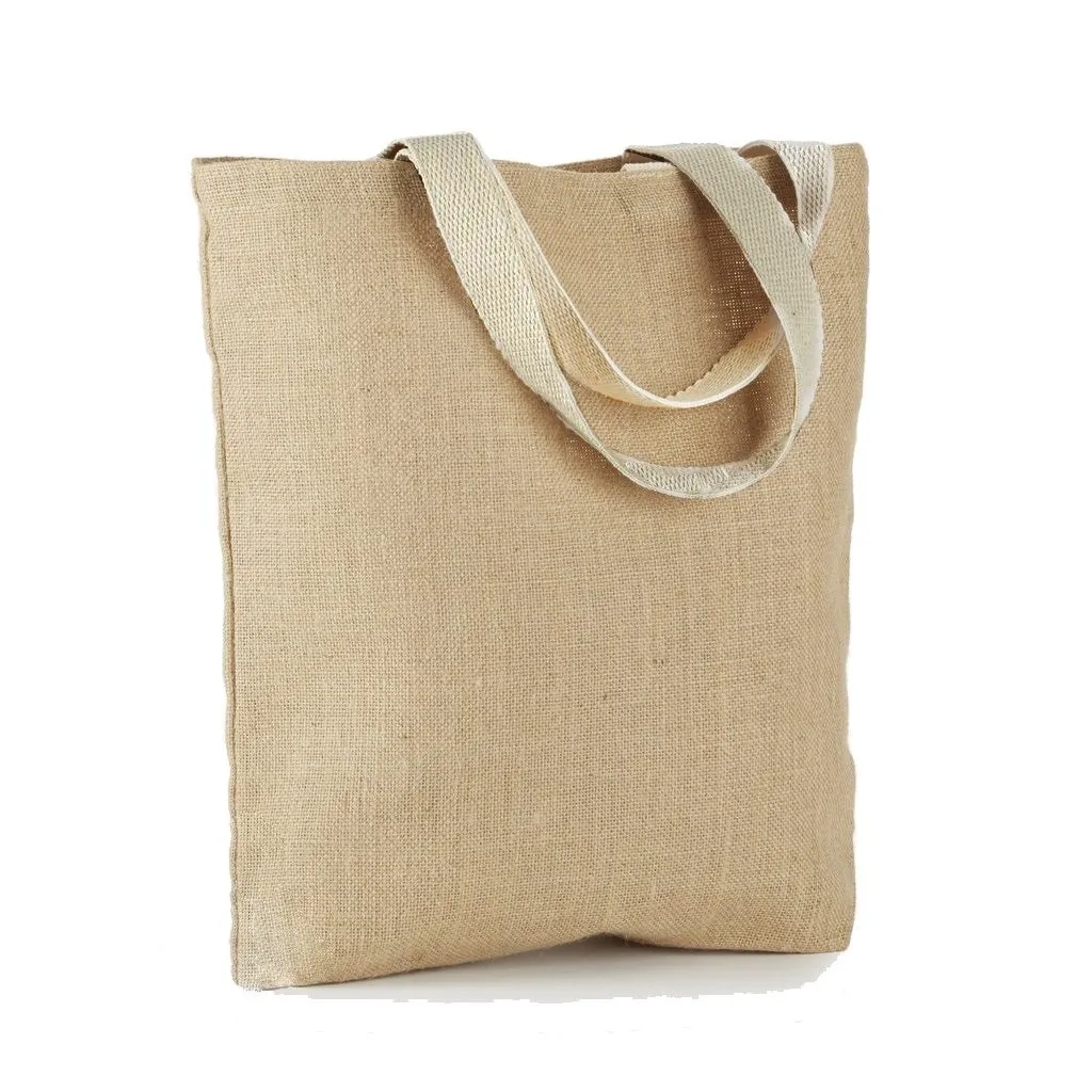 12 ct Wholesale Burlap Bags - Promotional Jute Tote Bags - Pack of 12