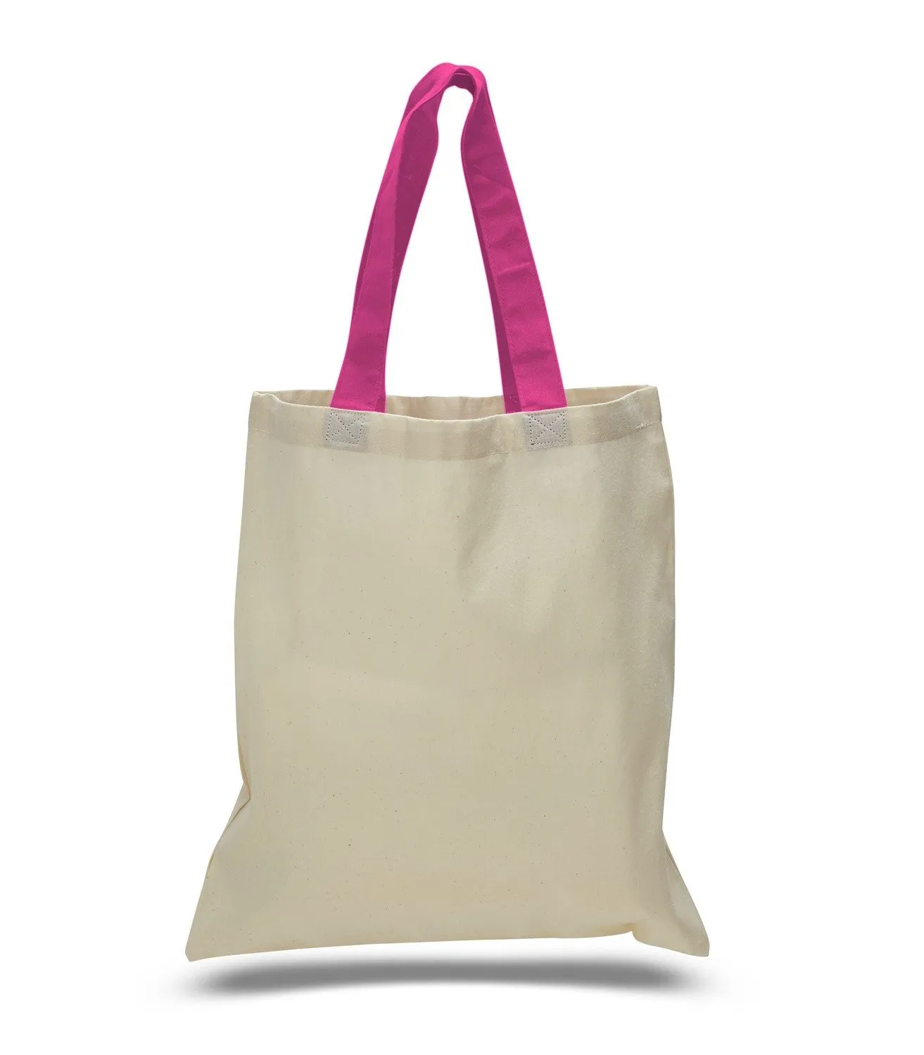 240 ct Wholesale Tote Bags With Color Handles 100% Cotton - By Case