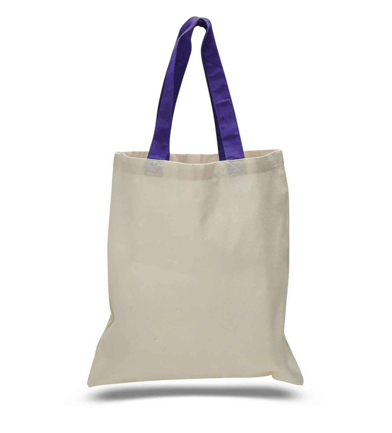 240 ct Wholesale Tote Bags With Color Handles 100% Cotton - By Case