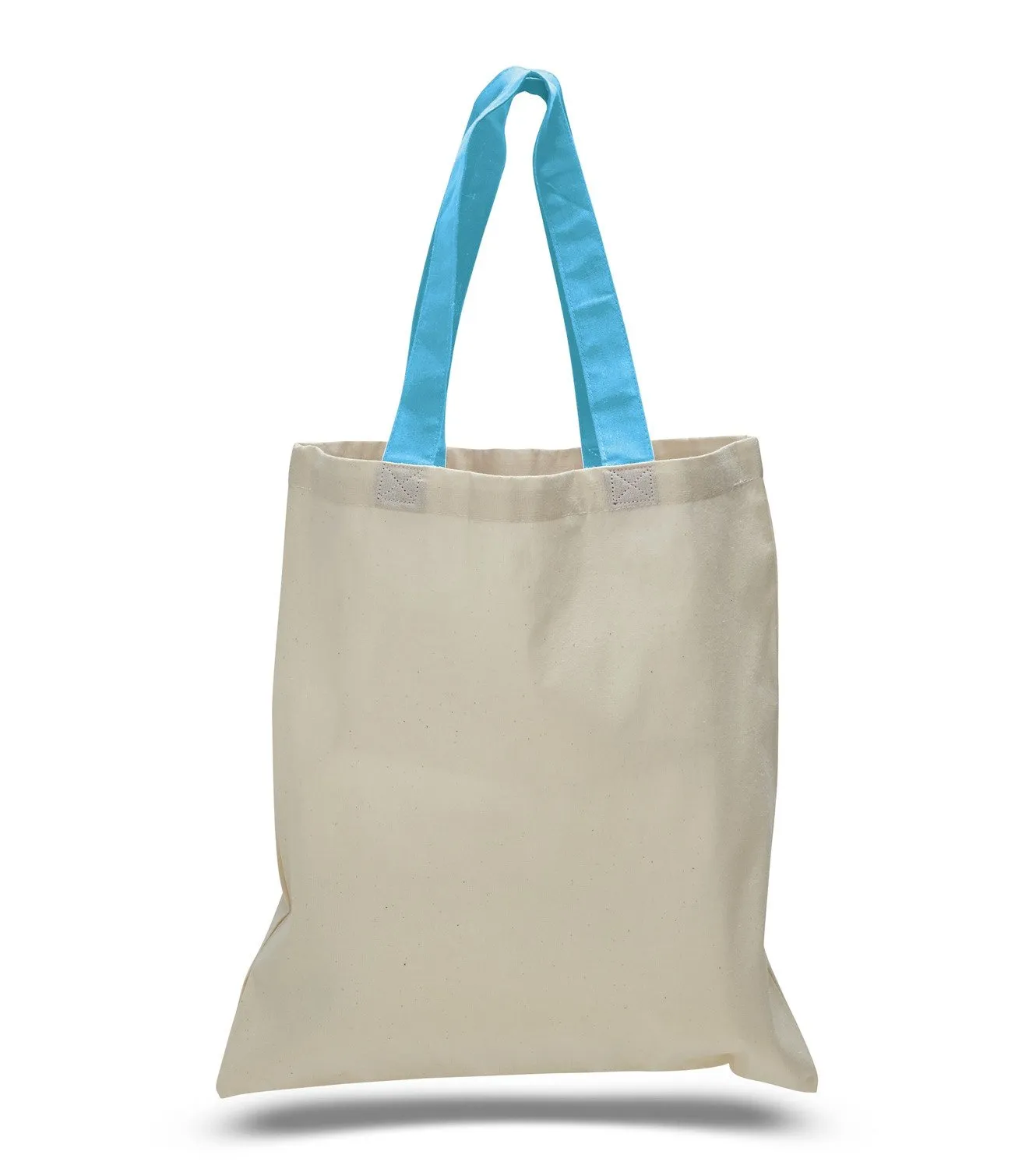 240 ct Wholesale Tote Bags With Color Handles 100% Cotton - By Case