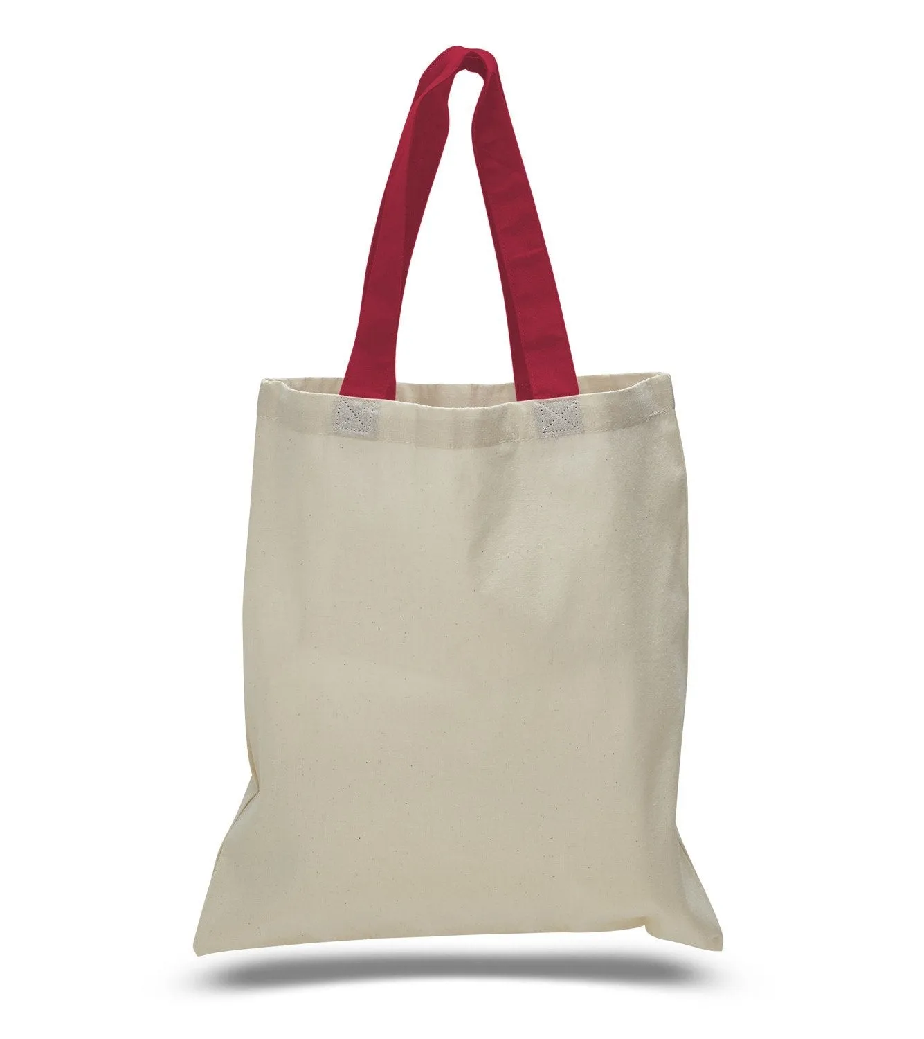 240 ct Wholesale Tote Bags With Color Handles 100% Cotton - By Case