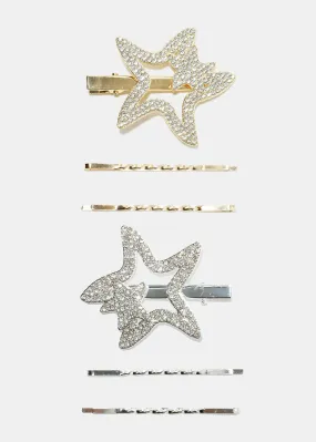 3 Piece Star Hair Clip Set