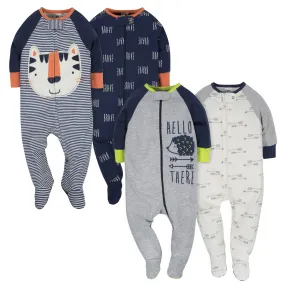 4-Pack Tiger & Hedgehog Baby Boys Sleep 'N Plays