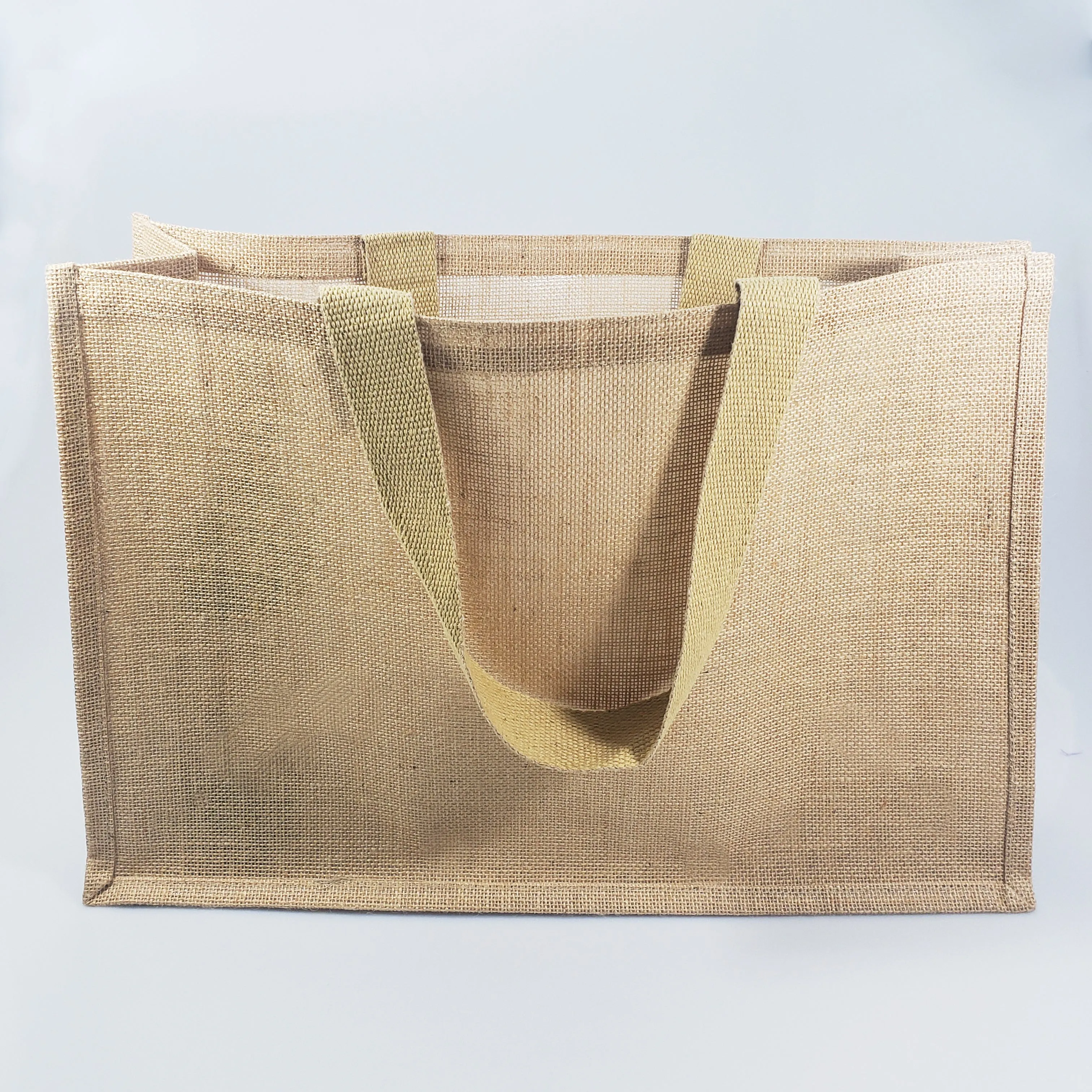 48 ct Extra Large Jute - Burlap Shopping Tote Bags - TJ879 - Case