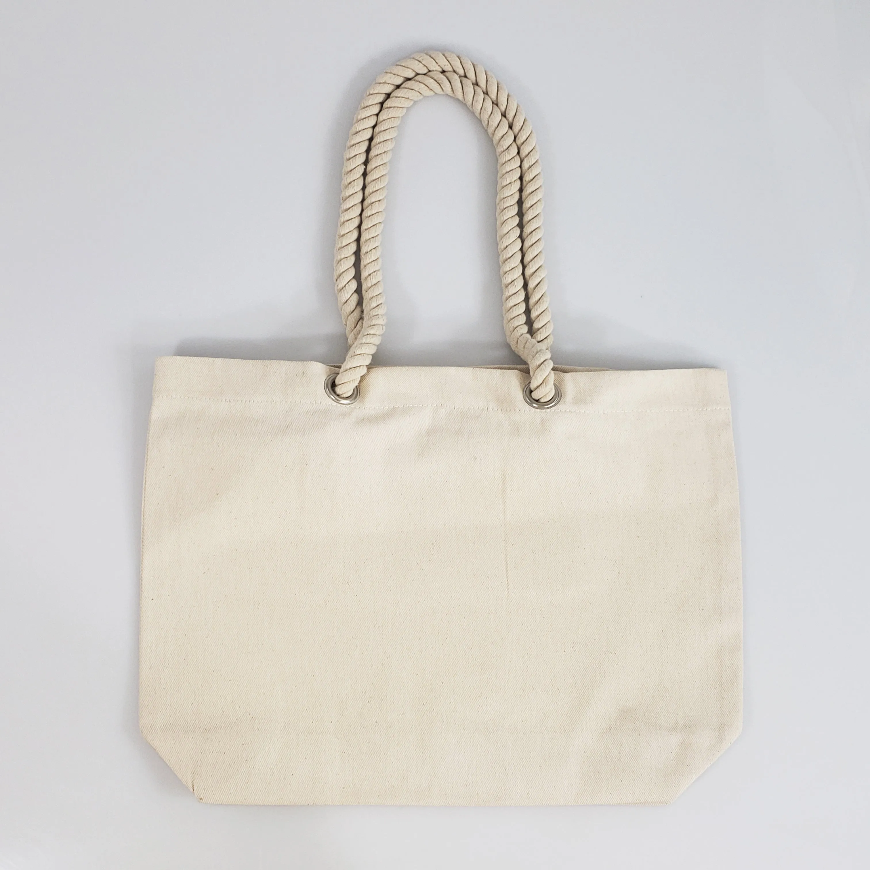 6 ct Canvas Beach Tote Bag with Fancy Rope Handles- By Bundle