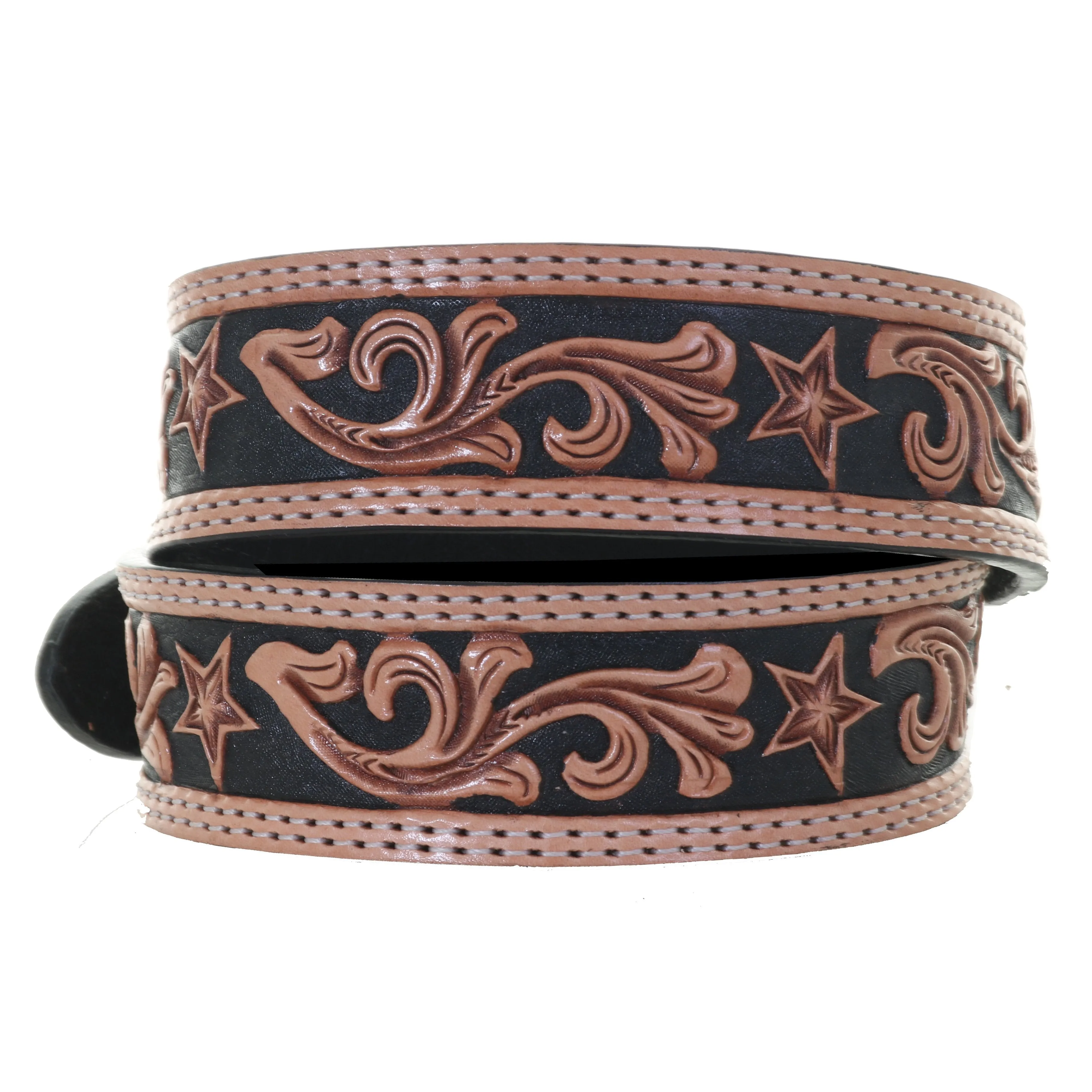 B1123 -  Swirl and Star Tooled Belt