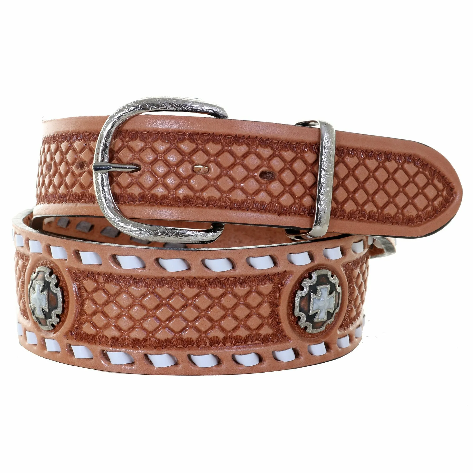 B1126B -  Natural Diamond Tooled Belt