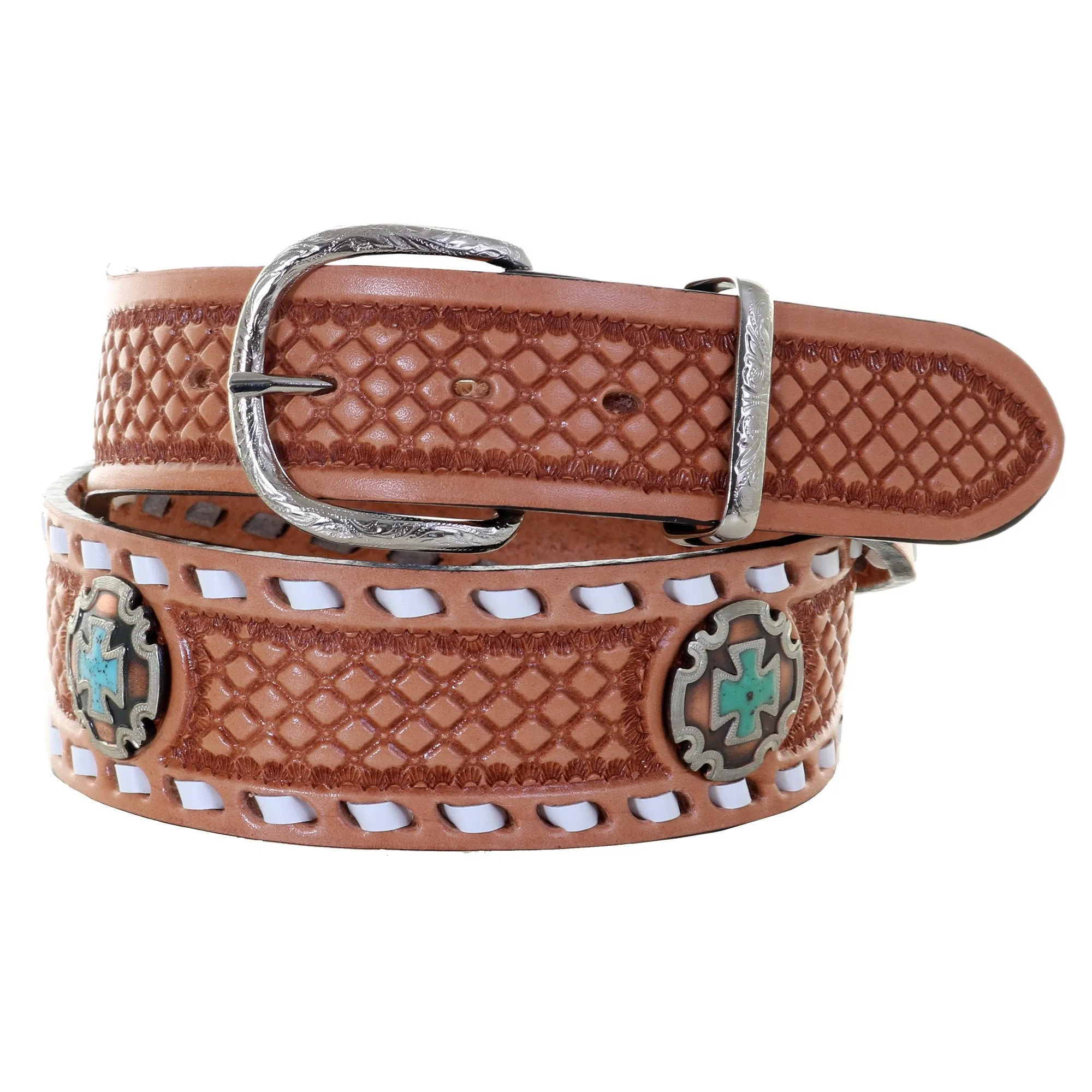 B1126B -  Natural Diamond Tooled Belt