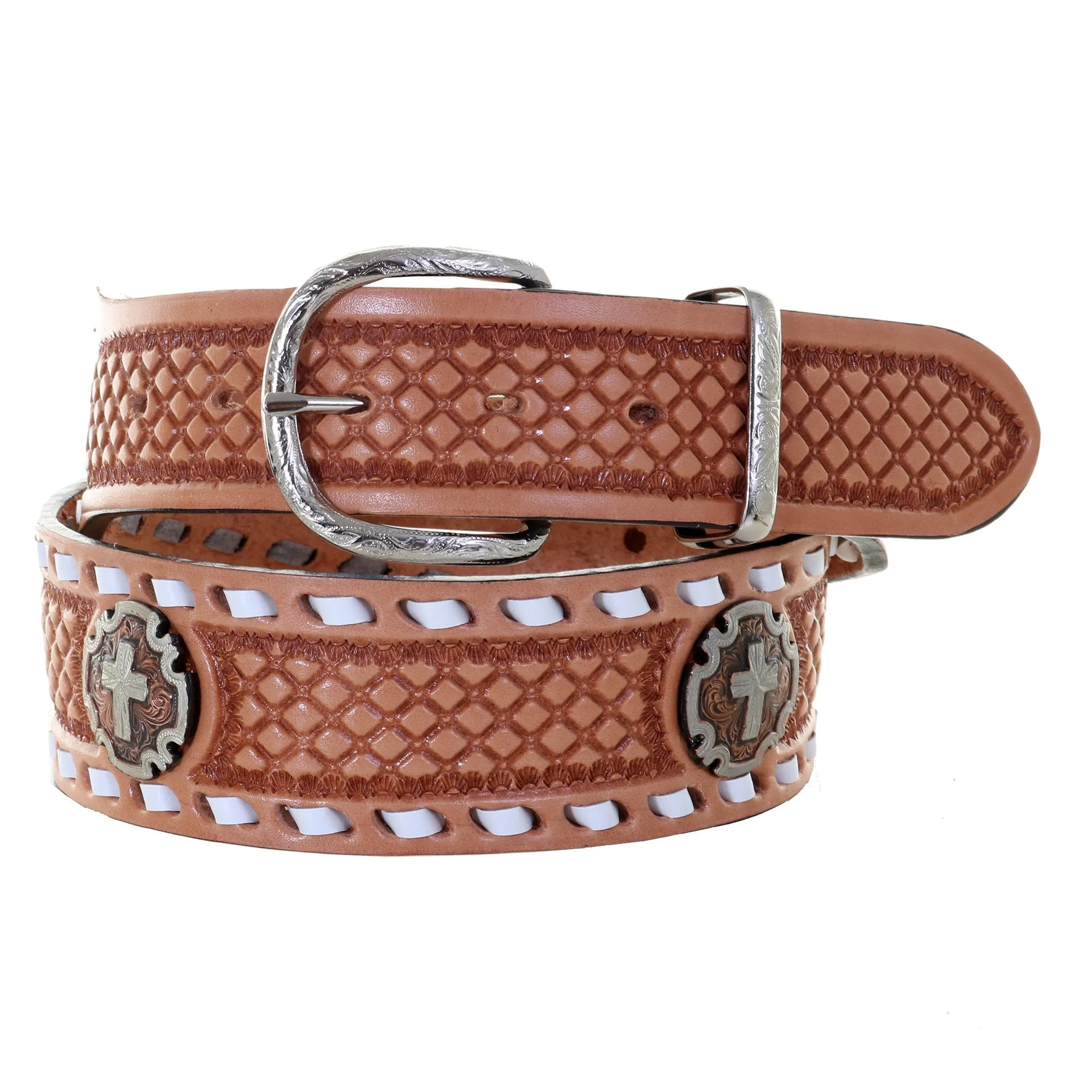 B1126B -  Natural Diamond Tooled Belt