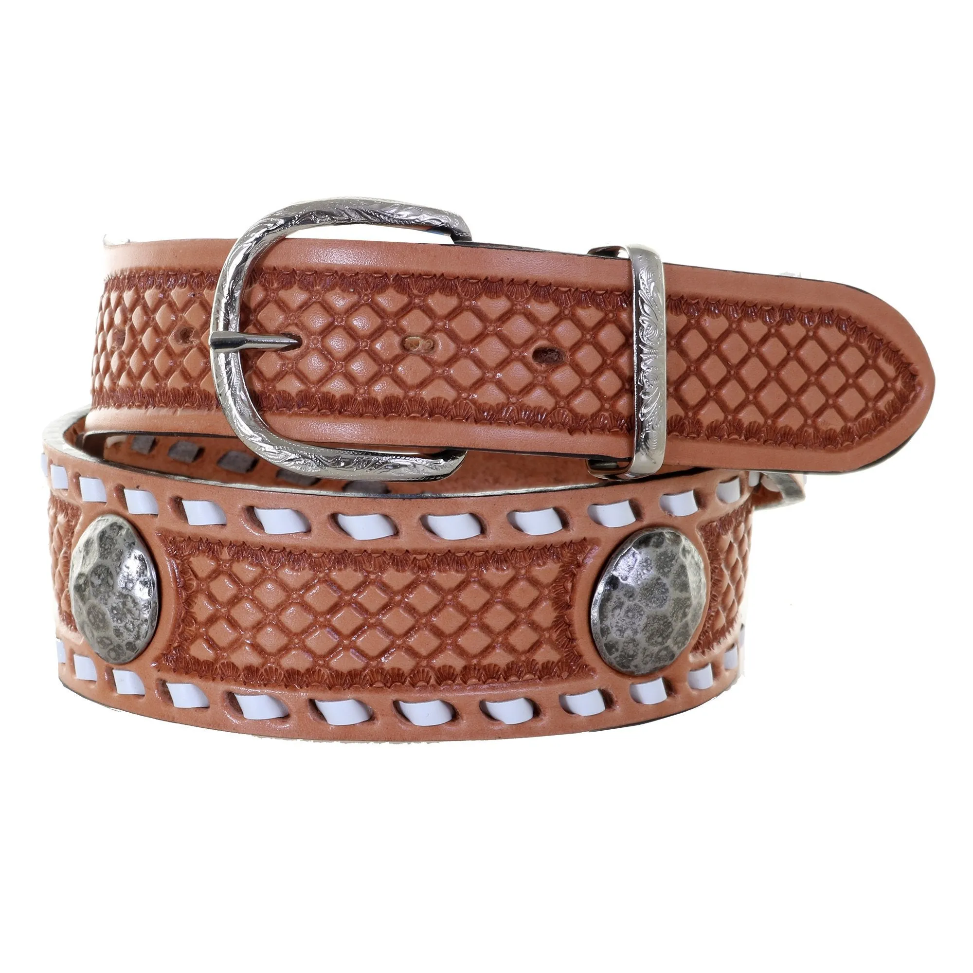 B1126B -  Natural Diamond Tooled Belt