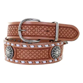 B1126B -  Natural Diamond Tooled Belt