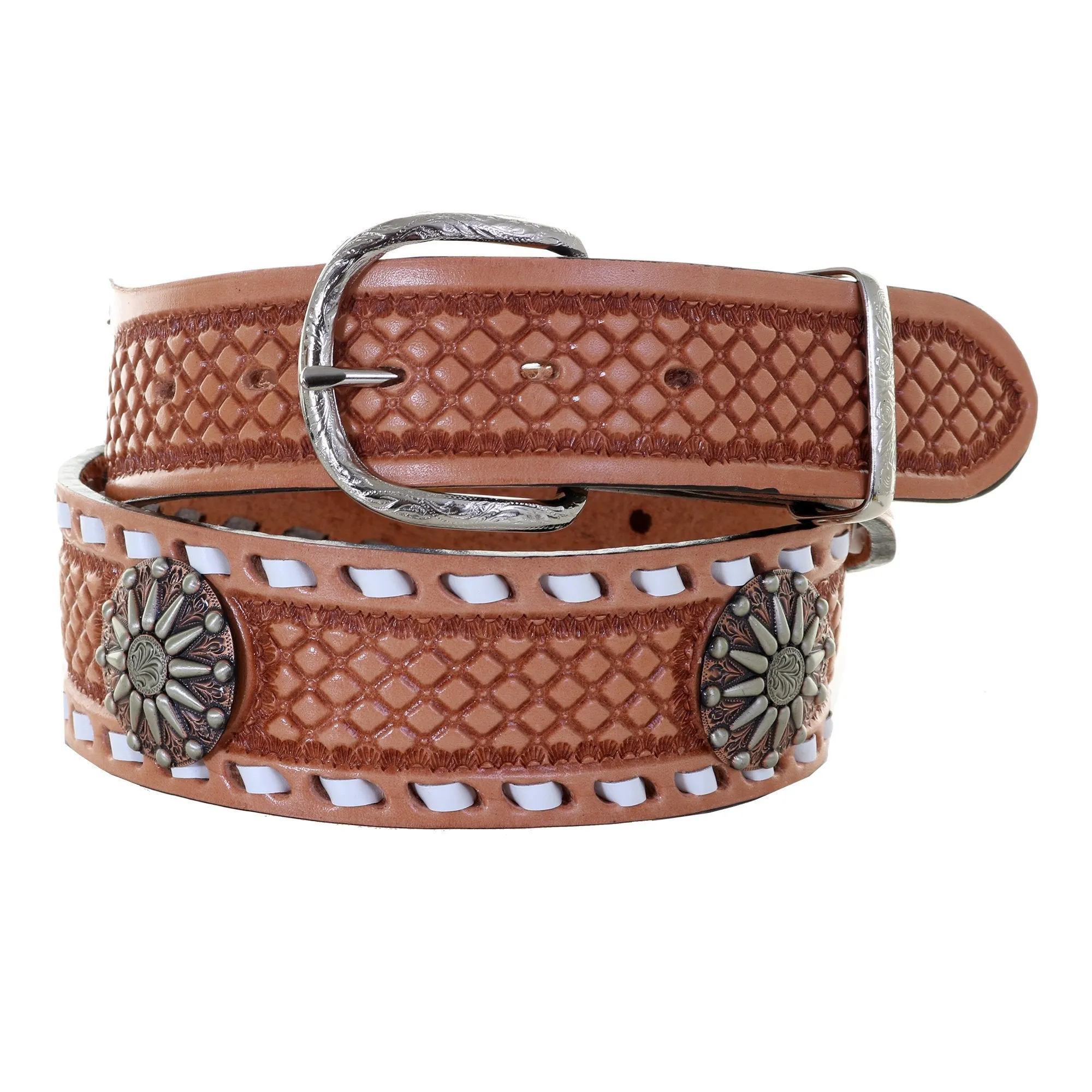 B1126B -  Natural Diamond Tooled Belt