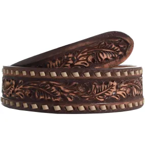 B825 - Tapered Acorn Tooled Belt