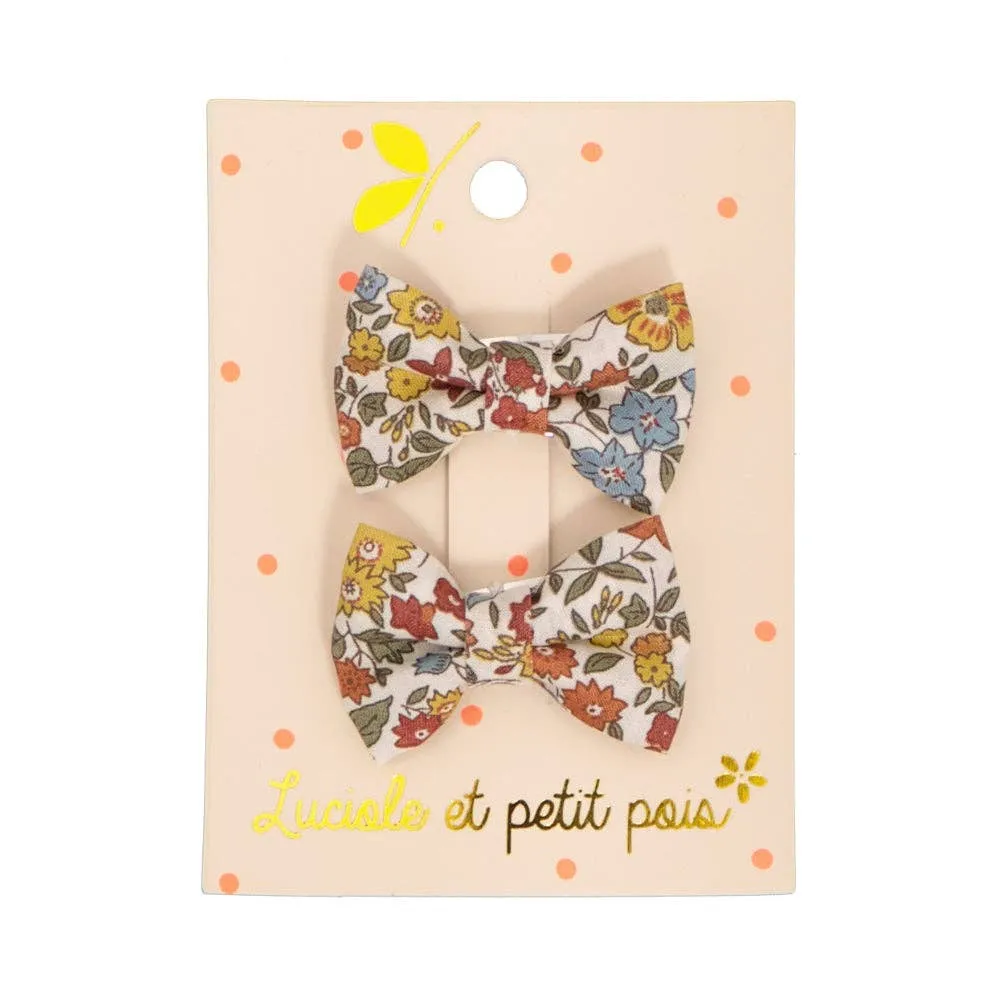 Barrettes mini papillon - Liberty Ava autumn (paire)