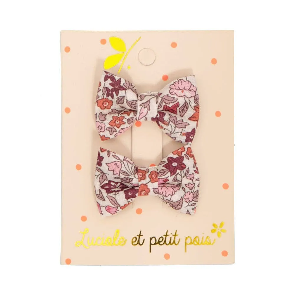 Barrettes mini papillon - Liberty Ava spring (paire)