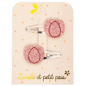 Barrettes tulipes framboise (paire)