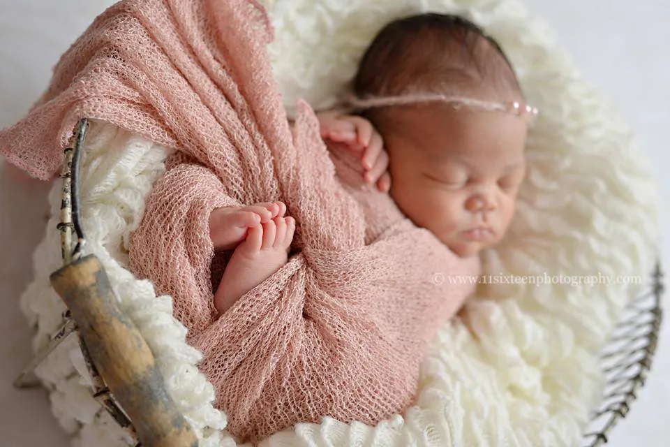 Blush Pink Stretch Knit Baby Wrap Swaddle