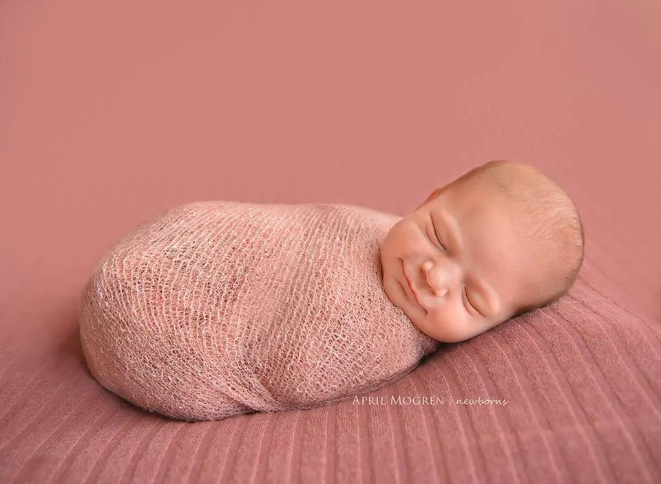 Blush Pink Stretch Knit Baby Wrap Swaddle