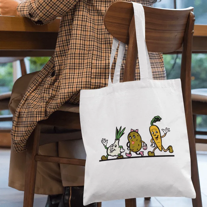 Cartoon Vegetable Tote Bag