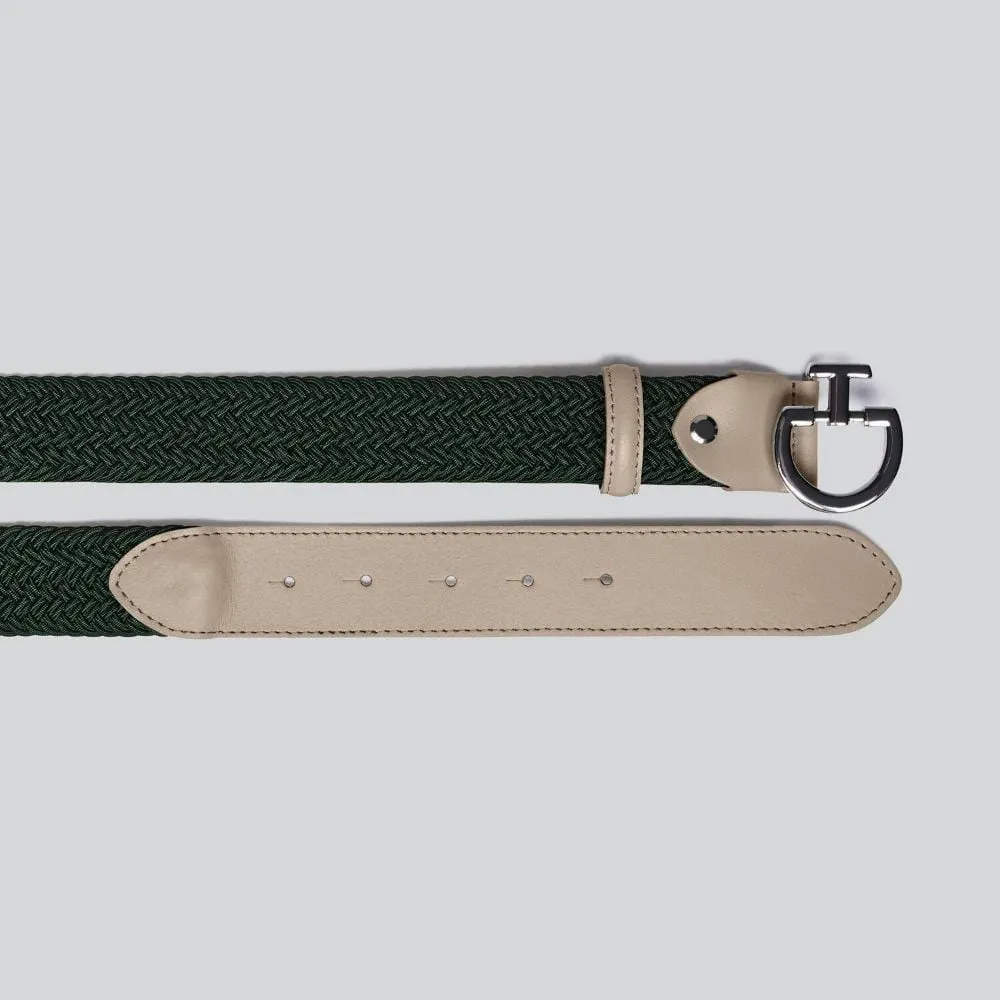 Cavalleria Toscana Elastic Logo Belt - Forest Green & Sand