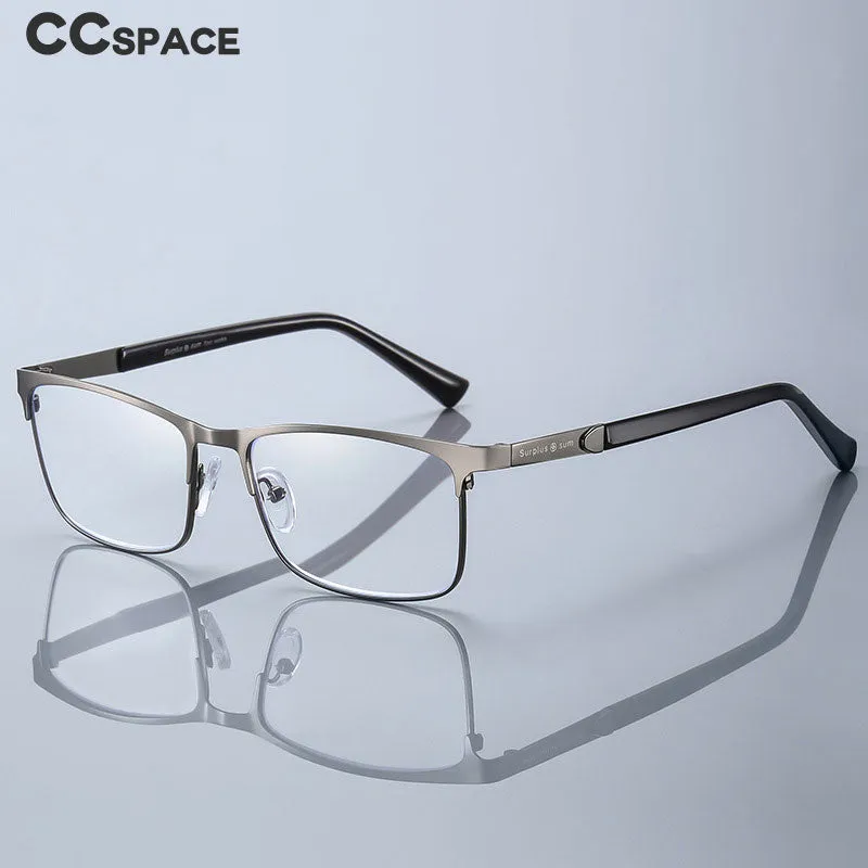 CCspace Men's Full Rim Square Alloy Frame Reading Glasses 54323