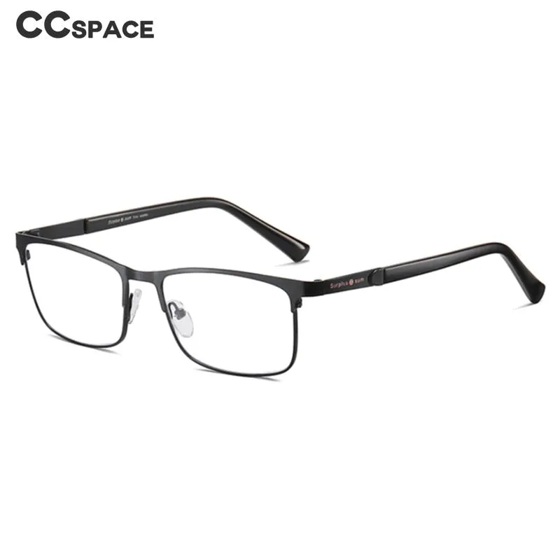 CCspace Men's Full Rim Square Alloy Frame Reading Glasses 54323