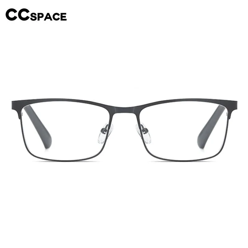 CCspace Men's Full Rim Square Alloy Frame Reading Glasses 54323