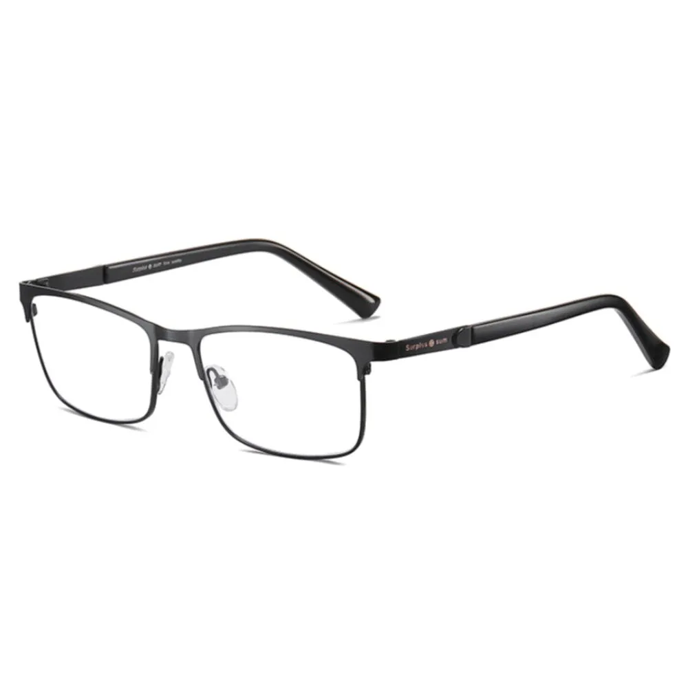 CCspace Men's Full Rim Square Alloy Frame Reading Glasses 54323