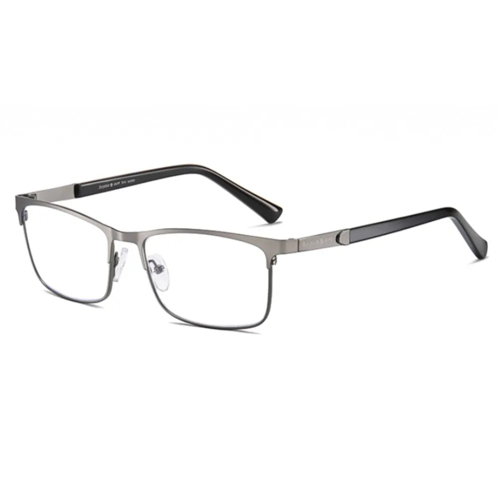 CCspace Men's Full Rim Square Alloy Frame Reading Glasses 54323