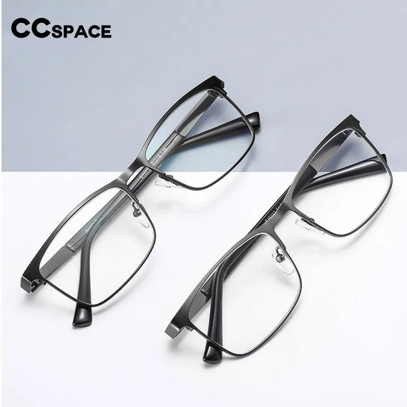 CCspace Men's Full Rim Square Alloy Frame Reading Glasses 54323