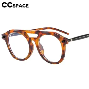 CCspace Unisex Full Rim Round Double Bridge Polycarbonate Alloy Reading Glasses 57047