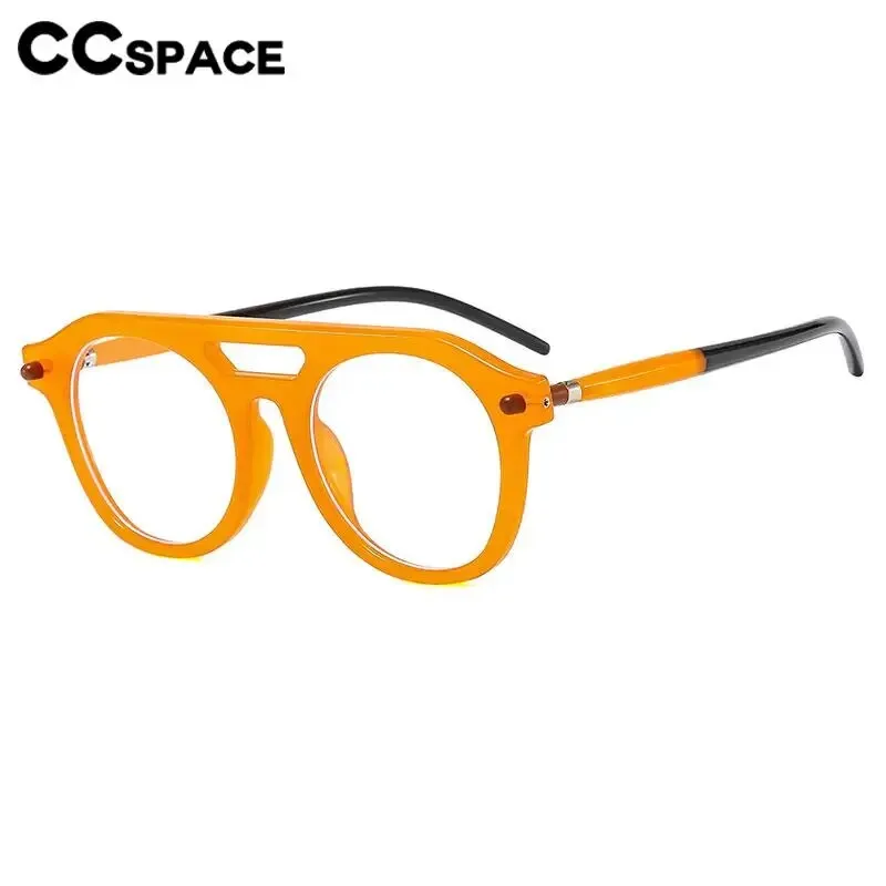 CCspace Unisex Full Rim Round Double Bridge Polycarbonate Alloy Reading Glasses 57047