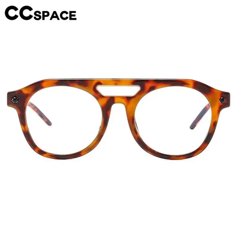 CCspace Unisex Full Rim Round Double Bridge Polycarbonate Alloy Reading Glasses 57047