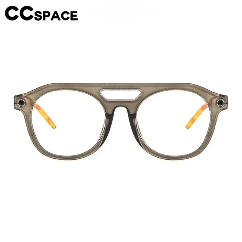 CCspace Unisex Full Rim Round Double Bridge Polycarbonate Alloy Reading Glasses 57047