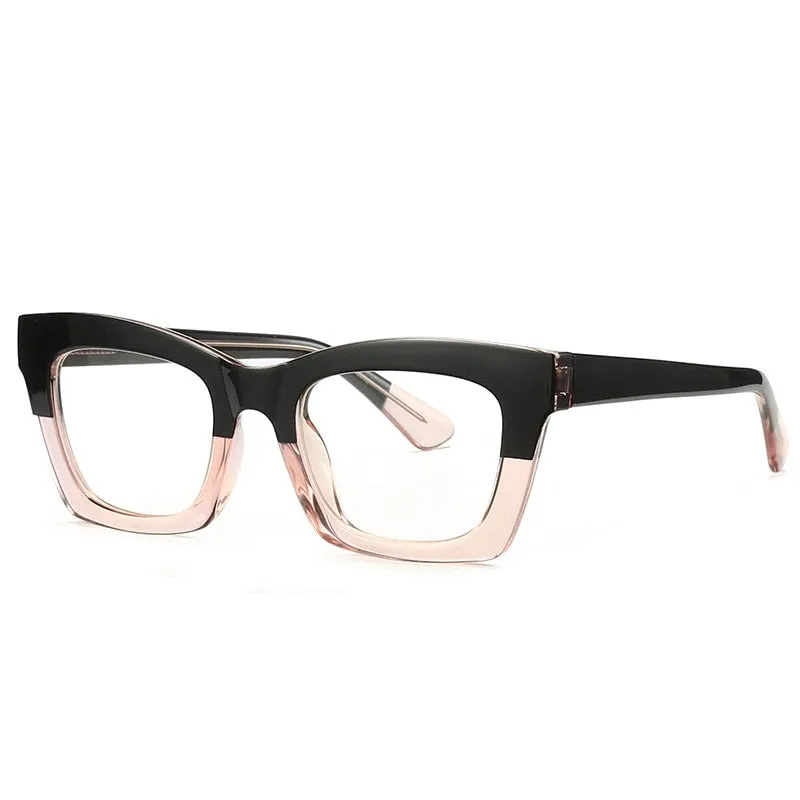 CCspace Unisex Full Rim Square Cat Eye Tr 90 Titanium Reading Glasses R49524