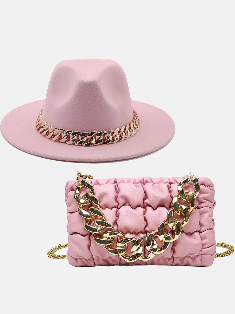 Chain Bag and Matching Hat Set