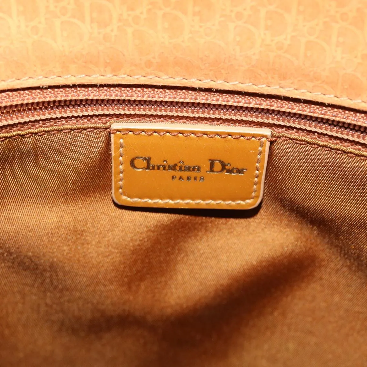 CHRISTIAN DIOR Trotter Canvas Tote Bag Beige  bs6841