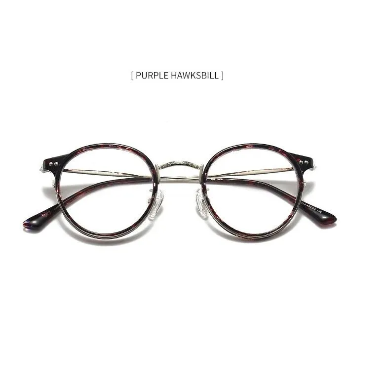 Cubojue Unisex Full Rim Round Tr 90 Titanium Hyperopic Reading Glasses S22180