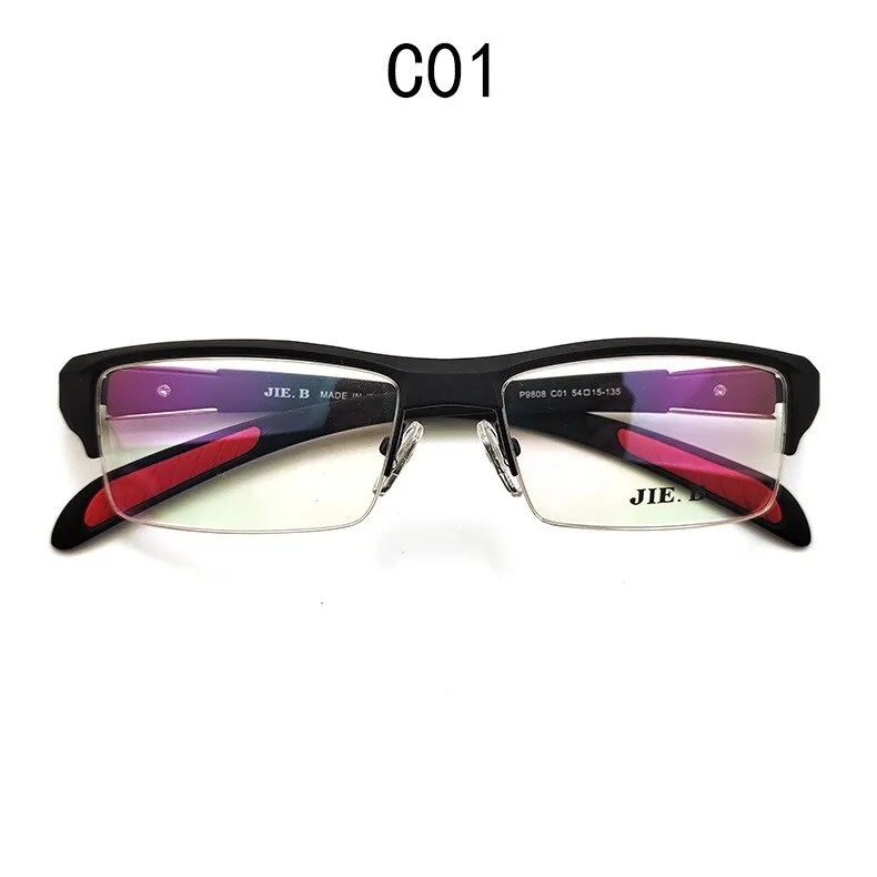 Cubojue Unisex Semi Rim Square Tr 90 Titanium Myopic Photochromic Reading Glasses P9808