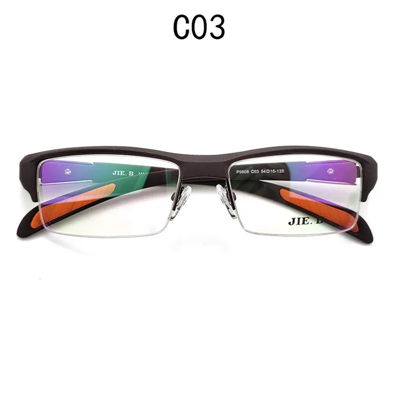 Cubojue Unisex Semi Rim Square Tr 90 Titanium Myopic Photochromic Reading Glasses P9808