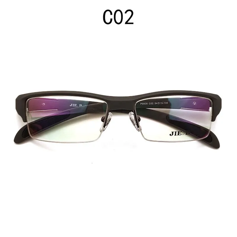 Cubojue Unisex Semi Rim Square Tr 90 Titanium Myopic Photochromic Reading Glasses P9808