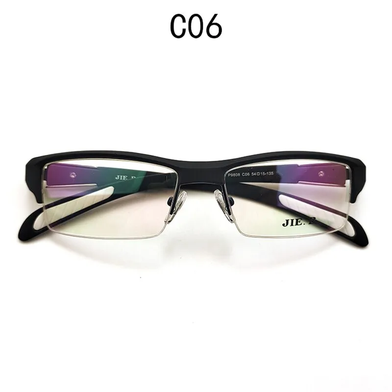 Cubojue Unisex Semi Rim Square Tr 90 Titanium Myopic Photochromic Reading Glasses P9808