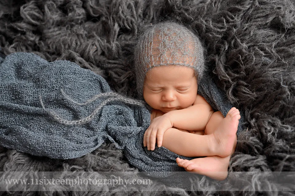 Dark Gray Grey Stretch Knit Baby Wrap